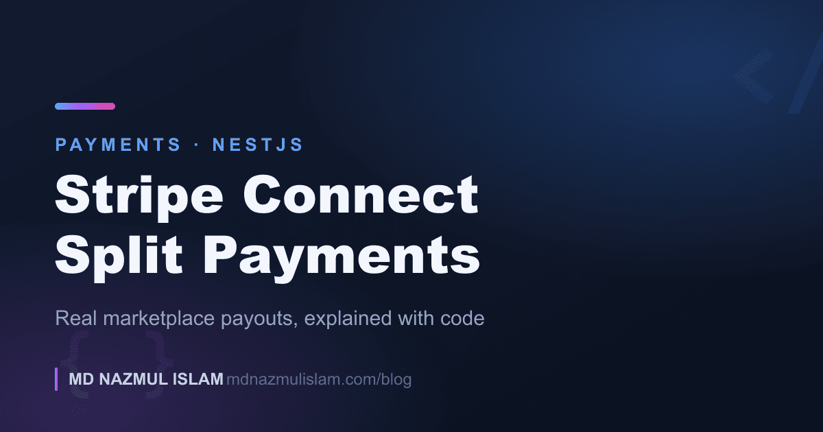 Stripe Connect Split Payments with NestJS: A Real Marketplace Guide
